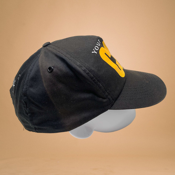 Vintage "Your Basic Cap" Black Snapback 6 Panel Hat Habitat Industries Taiwan - Picture 2 of 6